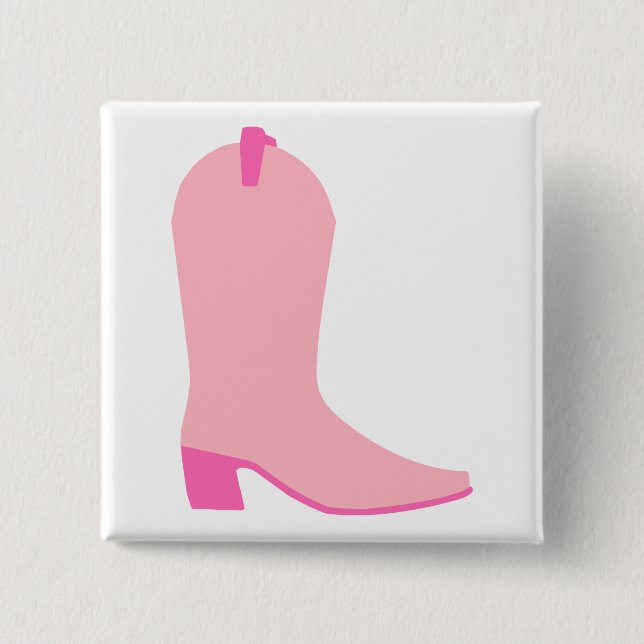 Pink Cowgirl Boot Button (Vorderseite)