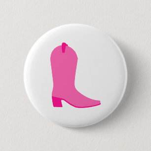 Pink Cowgirl Boot Button