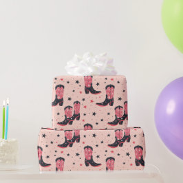 Pink Cowgirl Boots Geschenkpapier
