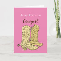Pink Cowgirl Cowboy Boots Birthday