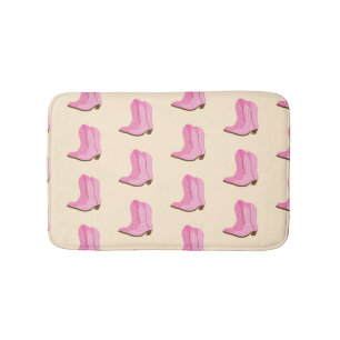 Pink Cowgirl Cowboy Boots Country Texas Ranch Badematte
