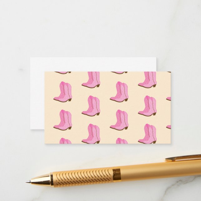 Pink Cowgirl Cowboy Boots Country Texas Ranch Begleitkarte (Vorderseite/Rückseite Beispiel)
