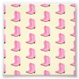Pink Cowgirl Cowboy Boots Country Texas Ranch Fotodruck