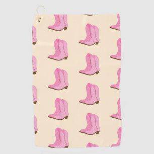 Pink Cowgirl Cowboy Boots Country Texas Ranch Golfhandtuch