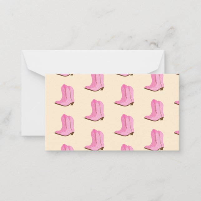 Pink Cowgirl Cowboy Boots Country Texas Ranch Mitteilungskarte (Vorderseite)