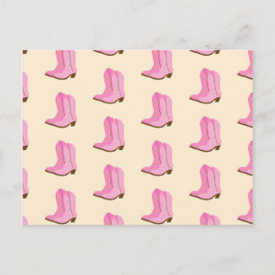 Pink Cowgirl Cowboy Boots Country Texas Ranch Postkarte