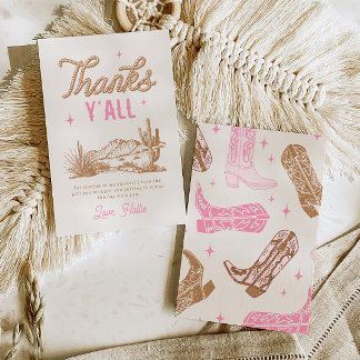 Pink Cowgirl Danke Karte