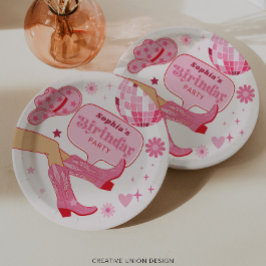 Pink Cowgirl Geburtstagsparty Let's Go Girls Party Pappteller