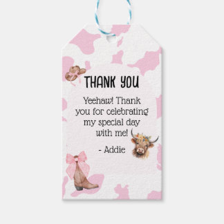 Pink Cowgirl-Geschenk-Tag Geschenkanhänger