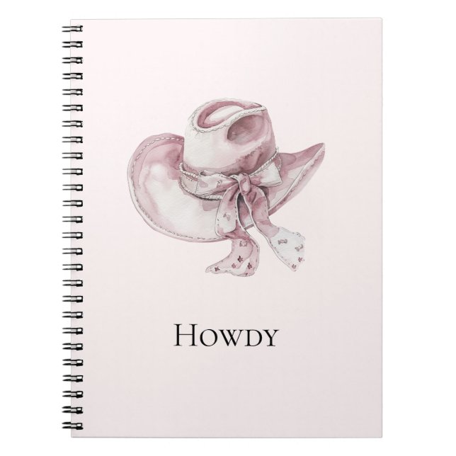 Pink Cowgirl Hat Notizblock (Vorderseite)