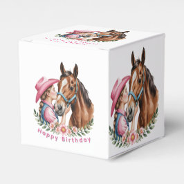 Pink Cowgirl Kissing a Horse Birthday Party  Geschenkschachtel
