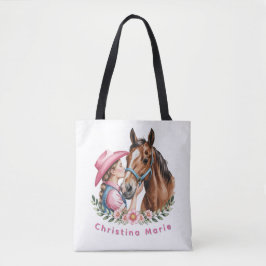 Pink Cowgirl Kissing a Horse Birthday Party Gift