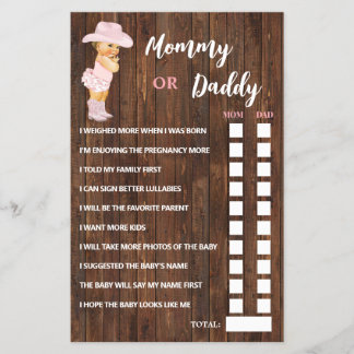 Pink Cowgirl Mama oder Vater Said Baby Shooting Ga Flyer