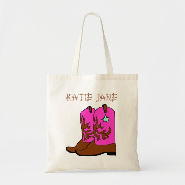 Pink Cowgirl Name Template Bag Tragetasche (Vorne)