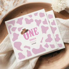 Pink Cowgirl ONE First Rodeo 1st Birthday Party Serviette