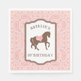 Pink Cowgirl | Pferde Silhouette 10. Geburtstag Serviette