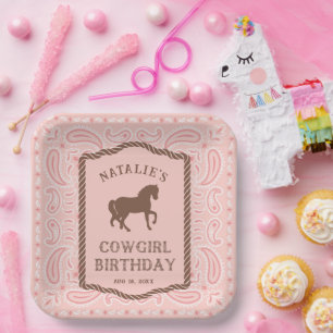 Pink Cowgirl Silhouette Ross Party Napkins Pappteller