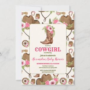 Pink Cowgirl Western Babydusche Einladung
