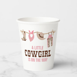Pink Cowgirl Western Babydusche Pappbecher