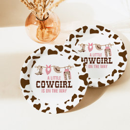 Pink Cowgirl Western Babydusche Pappteller