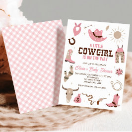 Pink Cowgirl Western Kinderdusche Einladung