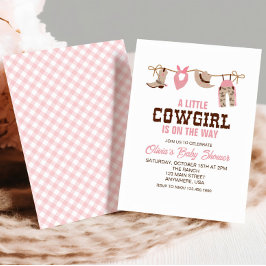 Pink Cowgirl Western Kinderdusche Einladung