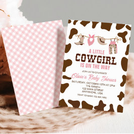 Pink Cowgirl Western Kinderdusche Einladung