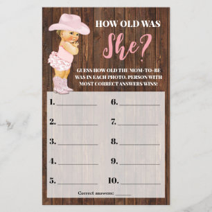 Pink Cowgirl Wie alt war She Baby Shooting Game Flyer