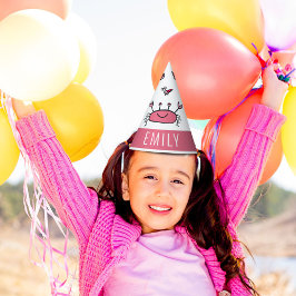Pink Crab Sea Animal Girl Name Geburtstag Partyhütchen