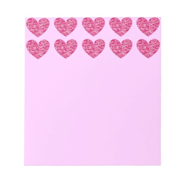 Pink Crackle Hearts Notizblock (Vorderseite)