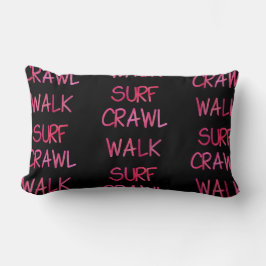 Pink Crawl Walk Surf Muster Lendenkissen