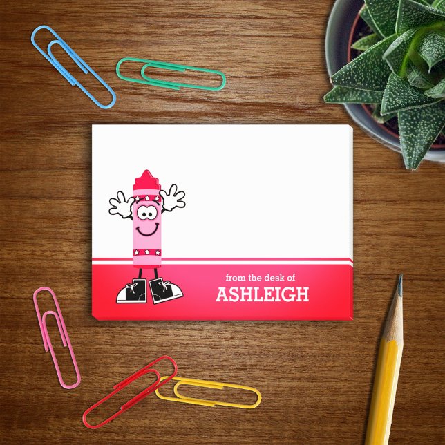 Pink Crayon Personalisiert Post-it Klebezettel (Von Creator hochgeladen)