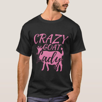 Pink Crazy Goat Lady Herz Liebe Design Funny Gift T-Shirt