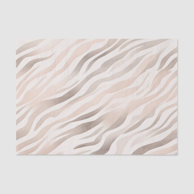 Pink Cream Beige Zebra Animal Print Seidenpapier (Vorderseite)