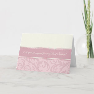Pink Cream Best Friend Bridesmaid Invitation Card Einladung