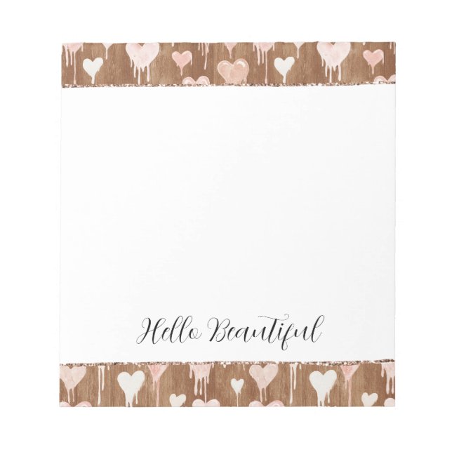 Pink Cream Chocolate Brown Hearts   Notizblock (Vorderseite)