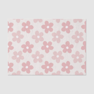 Pink Cream Daisy Blume Retro Muster Seidenpapier