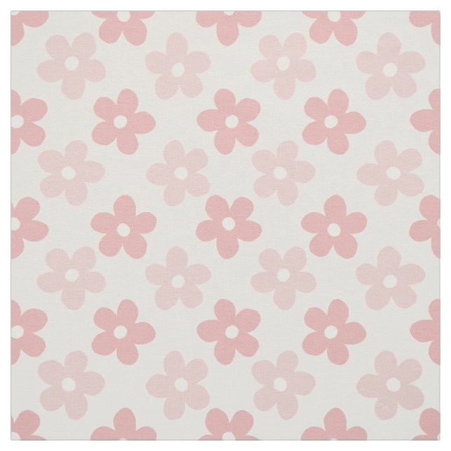 Pink Cream Daisy Blume Retro Muster Stoff (Muster)