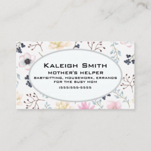 Pink Cream Floral auf dem Helfer der Weißen Mutter Telefonnummerkarte