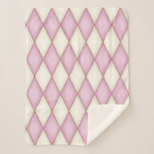 Pink & Cream Harlequin Diamond Karo Muster