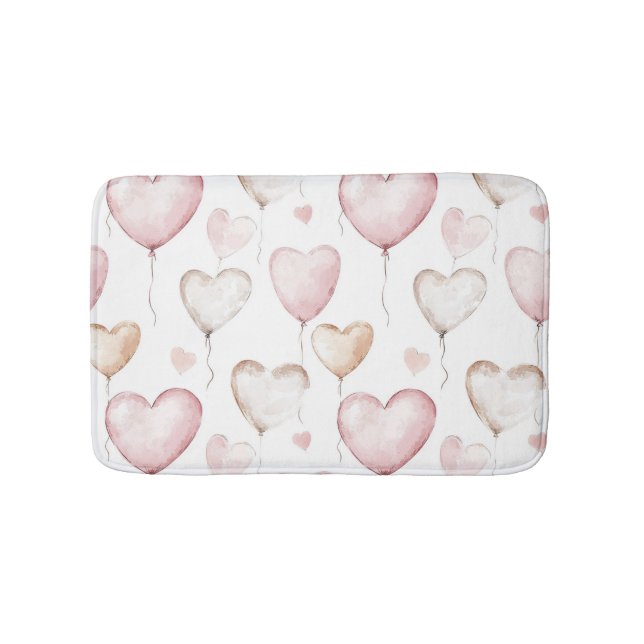 Pink Cream Hearts Badematte (Vorderseite)