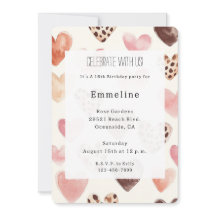 Pink Cream Hearts Leopard Geburtstag