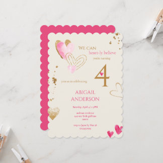 Pink & Cream Herzlich-Glauben-Birthday-Party Einladung