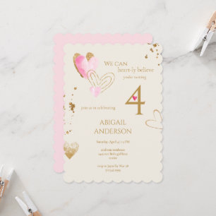 Pink & Cream Herzlich-glauben-Birthday-Party II Einladung