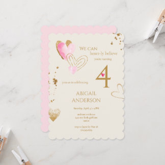 Pink & Cream Herzlich-glauben-Birthday-Party II Einladung