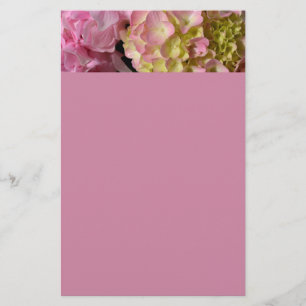 Pink Cream Hydrangeas gelb rosa grüne Blüte Briefpapier