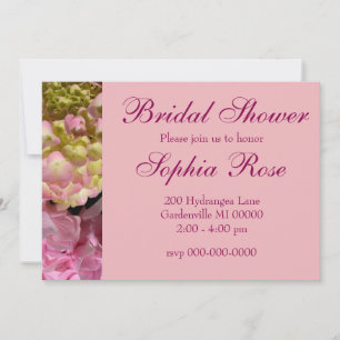 Pink Cream Hydrangeas gelb rosa grüne Blüte Einladung