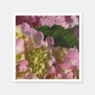 Pink Cream Hydrangeas gelb rosa grüne Blüte Serviette