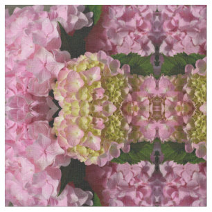 Pink Cream Hydrangeas gelb rosa grüne Blüte Stoff