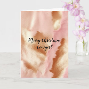 Pink Cream Tan Southwest Cowgirl Cowhide Karte